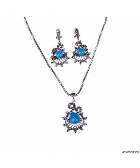 Necklace& Earr Set Blue