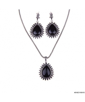 Necklace& Earr Set Black