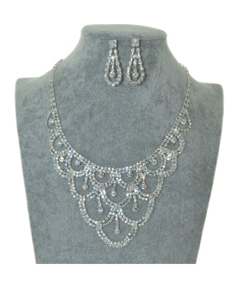 Rhinestone Evening Necklace Set