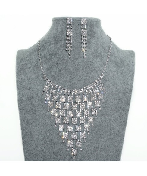 Rhinestone Evening Necklace Set