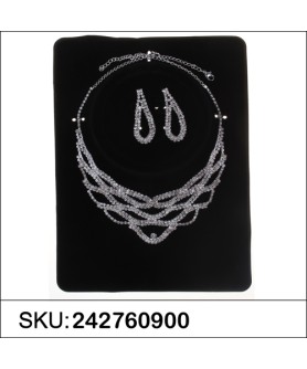 Rhinestone Evening Necklace Set