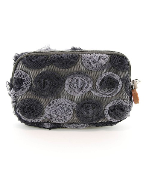 Floral Triple Compartment Wristlet Change Purse