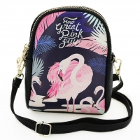 Flamingo Double Compartment Purse Bag