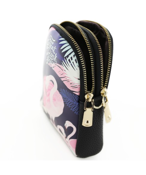 Flamingo Double Compartment Purse Bag