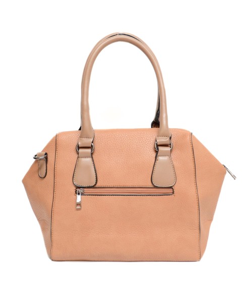 Strip Medium Faux Leather Satchel