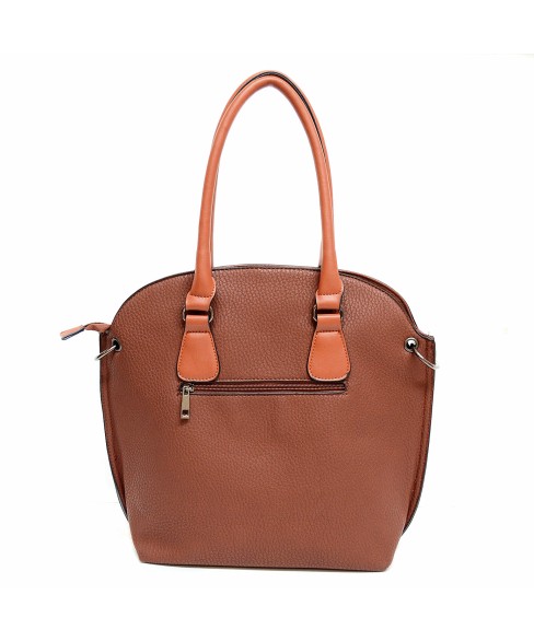 Strip Medium Faux Leather Satchel