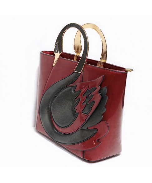 Swan PU Leather Tote Purse Bag