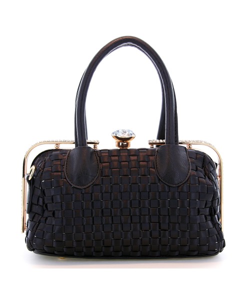 Top Carry Handles Buttrtfly Crystal Woven Bag