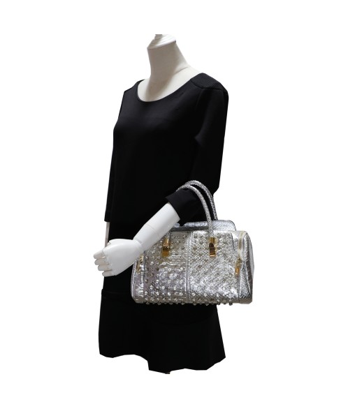 Metallic Crystal Rhinestone Studded Purse Bag