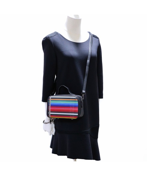 Color Pencil Top Handle Clutch Bag