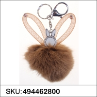 Little Rabbit Genuine Rabbit Fur Pom Pom Bag Charm