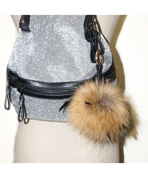 Genuine Fur Pompom Bag Charm