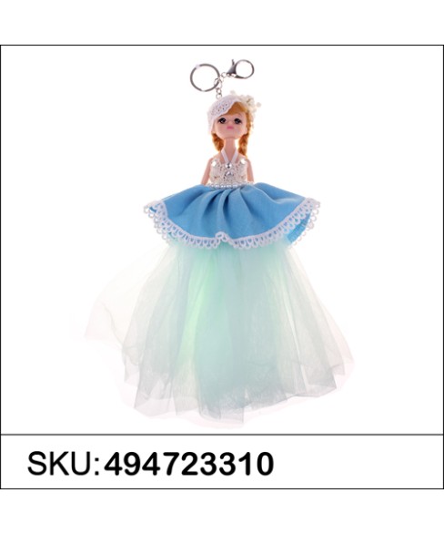 Pretty Doll In Victorian Style Dress Key Chain