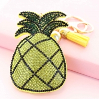 Glitter Crystal Pineapple Key Chain With Tassel