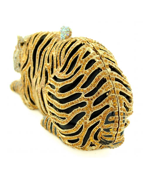 Crystal-Embellished Tiger Evening Clutch (Small)