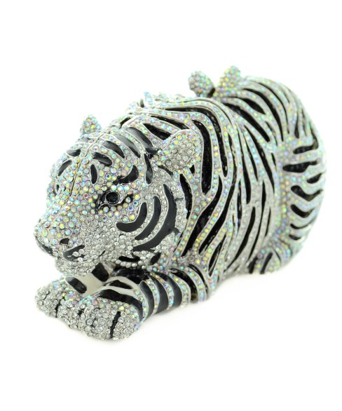 Crystal-Embellished Tiger Evening Clutch (Small)