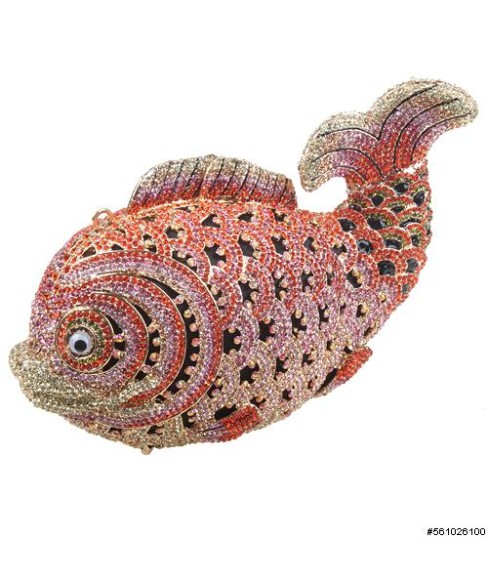 Crystal-Embellished Fish, Red Crystal-Embellished Fish, Red