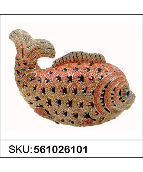 Crystal-Embellished Fish, Red Crystal-Embellished Fish, Red