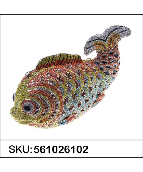 Crystal-Embellished Fish, Red Crystal-Embellished Fish, Red