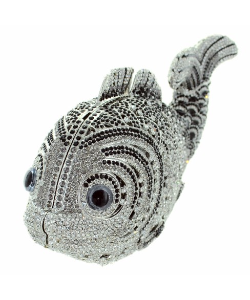 Crystal-Embellished Fish, Blue