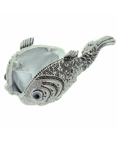 Crystal-Embellished Fish, Blue