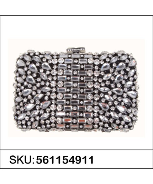 Crystal-Embellished Evening Clutch