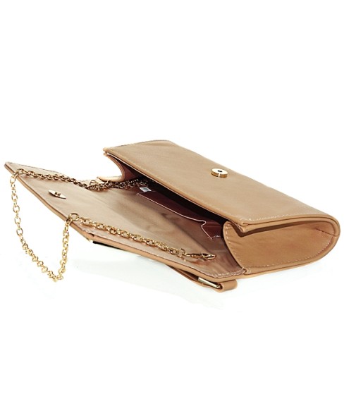 Elegant Feminine Top Handle Faux Leather Clutch