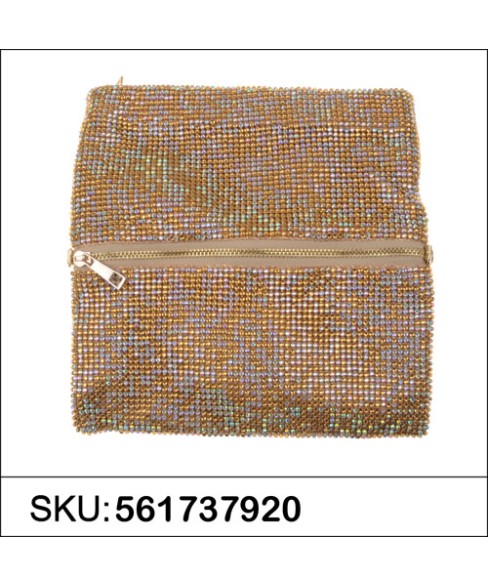 Sparkling Crystal Foldover Soft Pouch