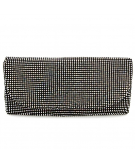 Crystal Mesh Clutch, Whit, White