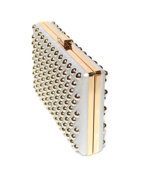 Studded Faux Leather Clutch