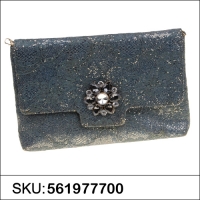 Crystal Buckle Glitter Lace Clutch