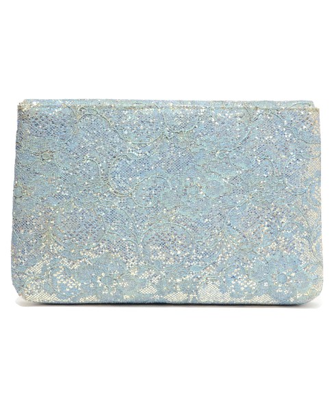 Crystal Buckle Glitter Lace Clutch