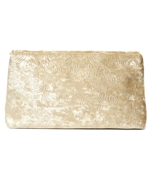 Floral Embossed Velvet Clutch