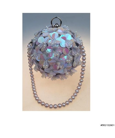 Hand Sewn Full-blooming Sequin Flower Ball Clutch Hand Sewn Full-blooming Sequin Flower Ball Clutch
