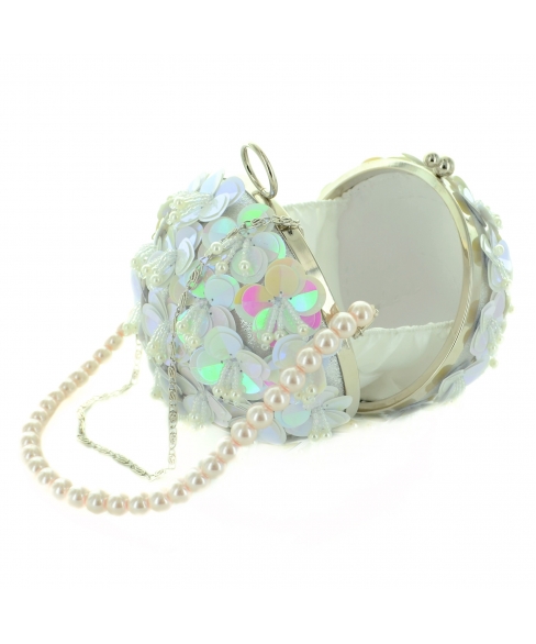 Hand Sewn Full-blooming Sequin Flower Ball Clutch