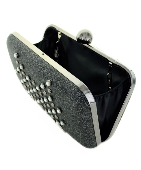 Faux Pearls & Studs Box Clutch