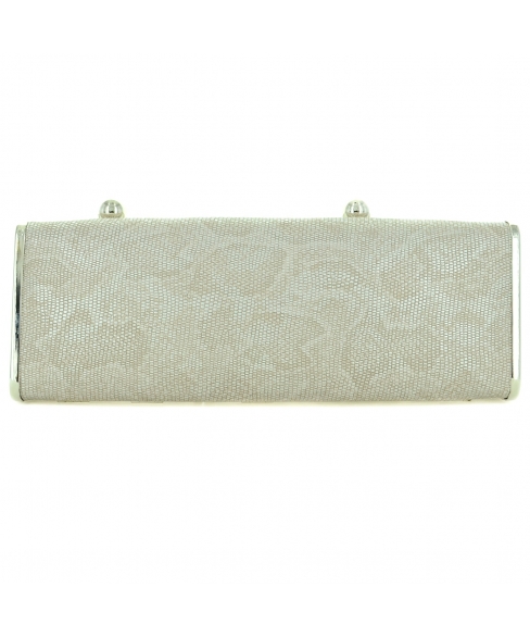 Python Embossed Two Compartment Clutch