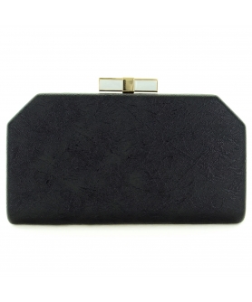 Bow Top Embossed Clutch