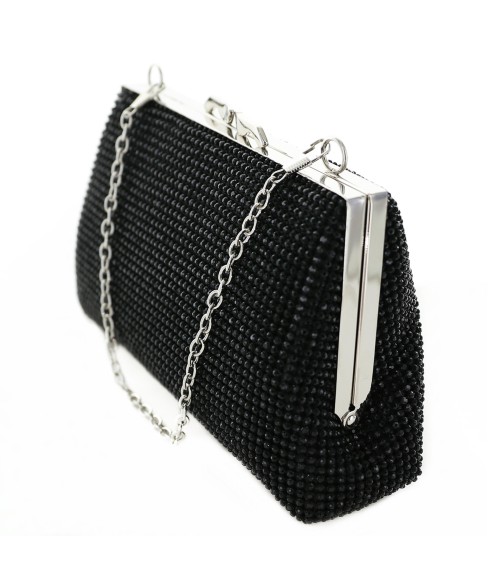 Women Rhinestone Crystal Mesh Clutch Bag