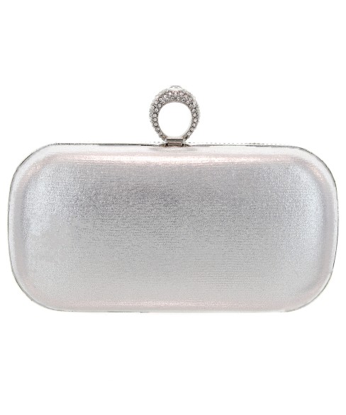 Ring Top Crystal & Pearl Embellished Clutch