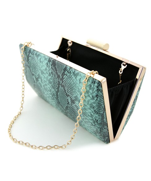 Python-embossed Clutch