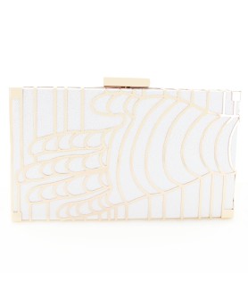Holographic Metal Hollow Out Hand Frame Clutch