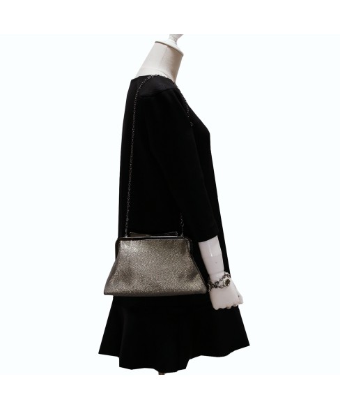 Bow Top Glitter Metallic Clutch/Evening Bag