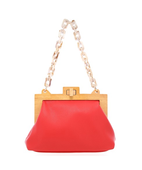 Acrylic Chain Handle Vegan Leather Clutch Bag Acrylic Chain Handle Vegan Leather Clutch Bag