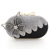 Rhinestone Embellished Butterfly Box Clutch Bag