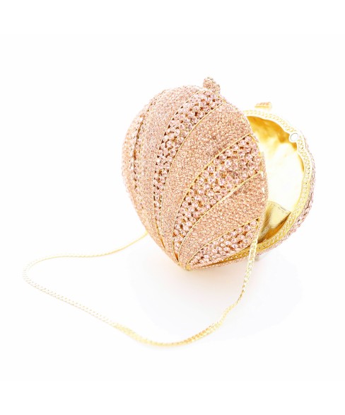Crystal-Embellished Sea Shell Evening Clutch