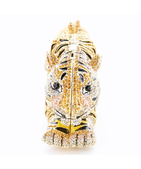 Crystal-Embellished Tiger Evening Clutch (Large)