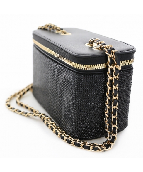 Crystal Rhinestone-Embellished Box Clutch Bag
