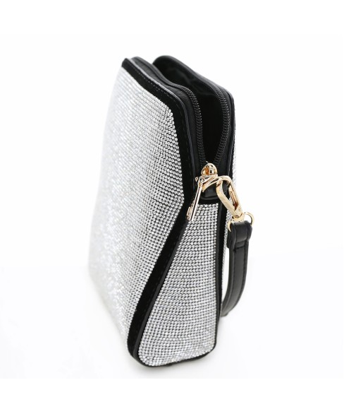 Crystal Rhinestone-Embellished Clutch Bag