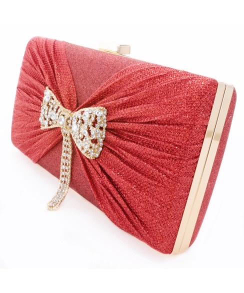 Glitter Rhinestone Bow Evening Clutch Purses